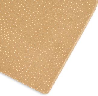 The Little Green Sheep Cot Fitted Sheet, Organic Linen & Cotton Blend Sheet fits Cots & Cot Beds 60x120cm – 70x140cm, Honey with Rice Print, BD003CF, Honey Rice, 60 x 120-70 x140 cm