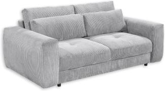 BARURA Big Sofa in Cord-Optik, Dove - Bequeme Wohnzimmer Couch - 214 x 90 (74) х 112 cm (B/H/T)