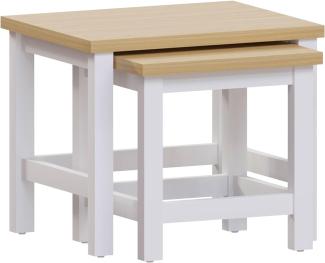 Vida Designs Arlington Beistelltisch-Set, Holzwerkstoff, weiß, H 41 x W 50 x D 40 cm