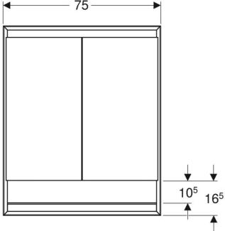 Geberit ONE Spiegelschrank mit ComfortLight, 2 Türen, Unterputzmontage, mit Nische, 75x90x15cm, 505.822.00, Farbe: weiss / Aluminium pulverbeschichtet - 505.822.00.2