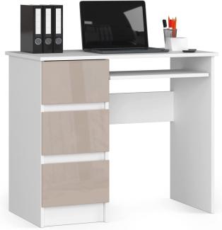 Schreibtisch A-6 mit Tastaturablage und 3 Schubladen Links- oder rechtsseitig, B90 x H77 x T50 cm, 30 kg