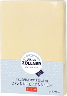 Julius Zöllner 8390349810 Frottee Spanntuch, passend für Laufgittermatratzen 68 x 90 bis 100 x 100 cm, Vanille