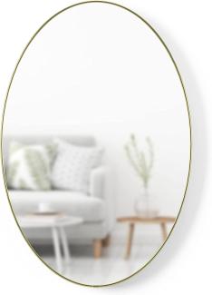 Umbra Hubba Wandspiegel Oval, Wand Spiegel, Dekospiegel, Spiegelglas, Messing, 61 x 91 cm, 1018528-104