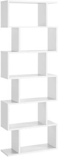 VASAGLE 'LBC61WT' Bücherregal mit 6 Ebenen, weiß, 70 x 24 x 190,5 cm