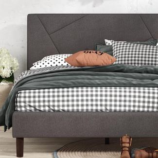 Zinus Upholstered Platform Bed, Metal/Wood/Fabric, 90 x 200 cm
