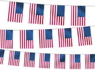 Wimpelkette WM EM Länderfahnen Girlande Fahnenkette Fanartikel Wimpel USA