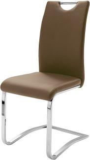 Robas Lund Esszimmerstühle 4er set, Schwingstuhl belastbar bis 120 kg, Stuhl Cappuccino, Komfortsitzhöhe 47 cm