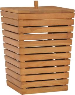 vidaXL Wäschekorb 30×30×45 cm Teak Massivholz