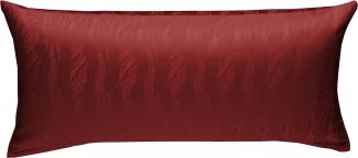 Bettwaesche-mit-Stil Mako Satin Damast Bettwäsche Waves Rot Kissenbezug 40x80cm
