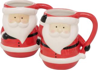 2x Kaffeebecher Nicko 400ml rot Weihnachtsmann-Tasse Glühwein Kakao Pott X-Mas