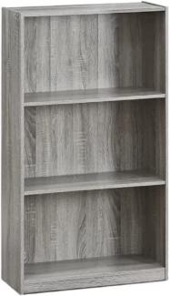 Furinno Basic Bücherregal mit 3 Fächern, Aufbewahrungsregal, holz, Französisches Eichengrau, 23. 49 x 23. 49 x 100. 33 cm