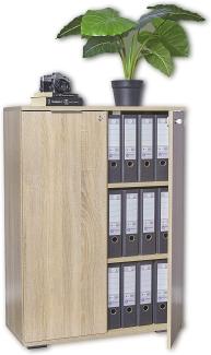 Aktenschrank Abschließbar - Kommode - Mehrzweckschrank [Optimal Für Schwere Ordner] Büroschrank - Schrank Sonoma-Eiche, ca. B80,2cm x H109,5cm x T35cm | Ordnerschrank