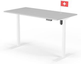 elektrisch höhenverstellbarer Schreibtisch ECO 160 x 80 cm - Gestell Weiss, Platte Grau