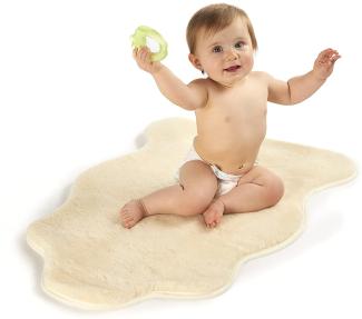 K. & N. Schurwolle Baby Merino Auflage, Einlage für Kinderwagen oder als Krabbeldecke, Krabbelmatte, Babyteppich, Flor aus 100% Schurwolle - Alternative zu Lammfell