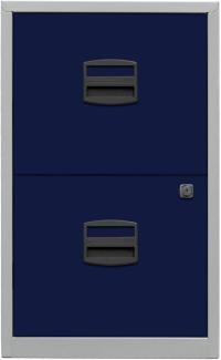 Bisley Home Hängeregistraturschrank PFA, 2 HR-Schubladen, Metall, 505 Korpus Lichtgrau, Fronten Oxfordblau, 40 x 41. 3 x 67. 2 cm