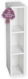 Puckdaddy Stauraumregal Lasse 19x30x93 cm in Weiß passend zu IKEA Hemnes Kommode Kinderzimmer