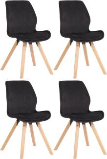 4er Set Stuhl Luna Samt (Farbe: schwarz)