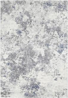 Kurzflor Teppich Fontaine Creme Grau Blau - 200x290x1,1cm