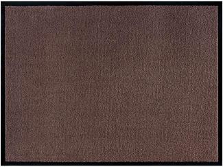 Teppich Boss waschbare In- & Outdoor Fußmatte Uni einfarbig - braun - 90x150x0,7cm