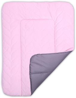 BONKY® Wickelauflage 70x50 cm - aus gestepptem Velvet - Wickelunterlage mit rutschfeste Unterseite - Baby Wickeltischauflage - Mega weich und angenehm - Made in EU - rosa