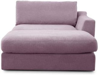CAVADORE Sofa-Modul "Fiona" Longchair mit Armteil rechts / XXL-Recamiere passend zur Couchgarnitur Fiona / 139 x 90 x 199 /Webstoff flieder-lila