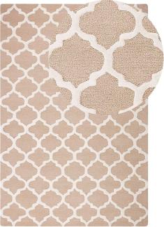 Teppich beige 160 x 230 cm marokkanisches Muster Kurzflor ERBAA