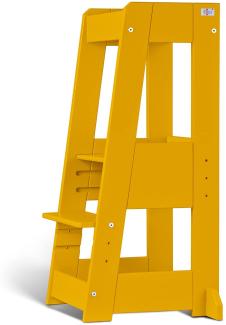 tiSsi 'Felix' Lernturm, Tritt 3-fach höhenverstellbar, Buche gelb, Massivholz