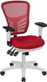 Flash Furniture Bürostuhl, Plastik, Roter Netzstoff, weißer Rahmen, 68. 58 x 64. 77 x 112. 4 cm