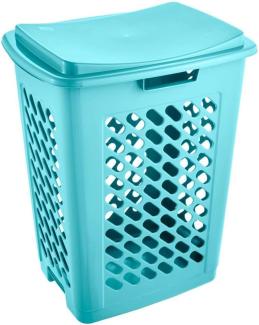 keeeper Wäschebox mit aufklappbarem Deckel, Luftdurchlässig, 60 l, Piet, Hellblau