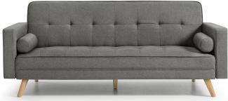 HOGAR24 ES Schlafsofa Mod. 846 | 3-Sitzer-Sofa | klick-Clac-System | Farbe Grau | Maße: 206 x 75 x 89 cm