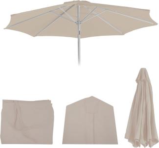 Ersatz-Bezug für Sonnenschirm N18, Sonnenschirmbezug Ersatzbezug, Ø 2,7m Stoff/Textil 5kg ~ creme