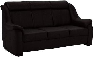 Cavadore 3-Sitzer Beata / 3er Couch im modernen Design / 188 x 98 x 92 / Mikrofaser Schwarz