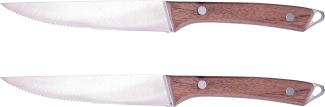 Steuber 2 BBQ Steak Messer Pizzamesser Steakmesser Steakbesteck Wellenschliff