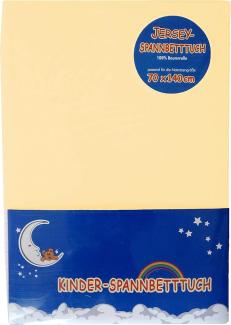 HANH Jersey-Spannbettlaken für Kinderbett, 70x140 cm, gelb