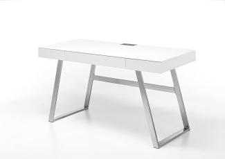 'Aspen' Schreibtisch, weiß matt lackiert, 140 x 75 x 60 cm