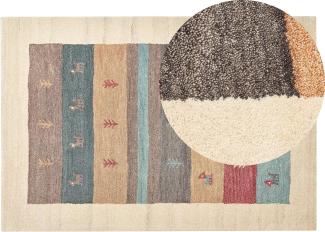 Gabbeh Teppich Wolle mehrfarbig 140 x 200 cm Hochflor SARILAR
