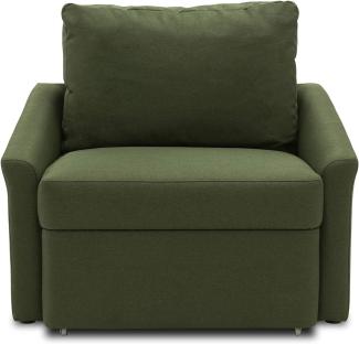 DOMO. collection Relax Sessel | Dauerschläfer Boxspring Sofa mit Schlaffunktion | Schlafsessel Gästebett Schlafsofa | 108 x 96 x 86 cm | grün