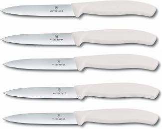 Victorinox Gemüsemesser Tomatenmesser Swiss Classic 10 cm (5er Set Weiß ohne Welle)