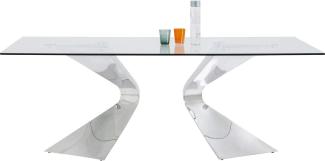 Kare Design Tisch Gloria chrome, Glastisch chrome, Luxus Glastisch, extravaganter Esstisch, (H/B/T) 75x200x100cm