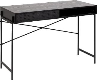 Amazon-Marke - Movian Schreibtisch mit Schiebetür und offenem Aufbewahrungsfach, schwarze Esche, 110 x 50 x 75 cm