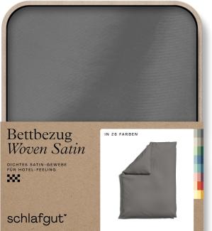 Schlafgut Woven Satin Bettwäsche | Bettbezug einzeln 155x220 cm | grey-mid