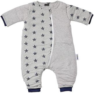 Gesslein 753144 Bubou Walker Design 144: Temperaturregulierender Ganzjahreschlafsack/Schlafsack für Babys/Kinder mit Beinen, Größe 110, grau