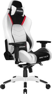 AKRacing Chair Master Premium Gaming Stuhl, PU-Kunstleder, Weiß/Schwarz/Rot, 5 Jahre Herstellergarantie