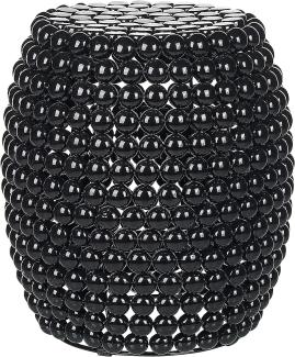 Beistelltisch schwarz Perlen-Optik oval ⌀ 28 cm UHANA