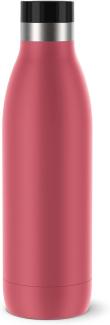 Emsa 'Bludrop' Isolier-Trinkflasche mit Quick-Press Verschluss, Edelstahl Koralle, 0,7l