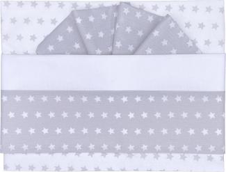 ANDY & HELEN Set 3-teilig 2/113F1 grau Maxi Kinderbett. Spannbettlaken + Bezug Muster Sterne - 230 g
