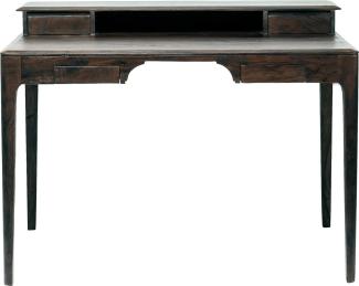 Kare Design Brooklyn Walnut Schreibtisch, 110 x 70 cm, Massivholz Schreibtisch, brauner Schreibtisch, (H/B/T) 85x110x70cm