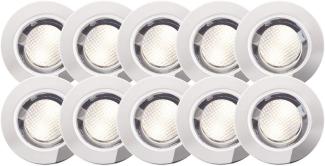 BRILLIANT Lampe Cosa 30 LED Einbauleuchtenset 10 Stück edelstahl/warmweiß | | IP-Schutzart: 44 - spritzwassergeschützt