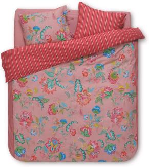 Pip Studio Perkal Bettwäsche Jambo Flower Pink 155X220 155 x 220 cm + 1x 80 x 80 cm 1 Bettbezug, 1 Kissenbezug Rosa