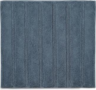 Kela Badematte Megan, 65 cm x 55 cm, 100% Baumwolle, Rauchblau, rutschhemmend, waschbar bis 30° C, geeignet für Fußbodenheizung, 24700